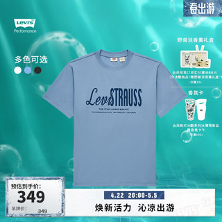 Levi's【此沙同款】李维斯24夏季男士休闲短袖T恤 蓝色 001AJ-0002 S