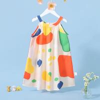 精典泰迪 24年夏季彩绘涂鸦儿童裙子清凉舒适吊带裙