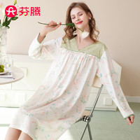 FENTENG 芬腾 睡裙纯棉宫廷风蕾丝边印花家居服裙子Q9FJ25790794