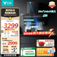 VIOMI 云米 小玲珑 顶侧双吸25立方大吸力抽油烟机 AI吸烟自动挡免拆洗super2+5.2KW天然气(烟灶联动)