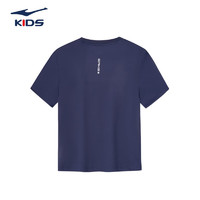鸿星尔克（ERKE）儿童装男童速干短袖t恤夏季短T男生夏装中大童运动半袖T恤 蓝黑色 130cm