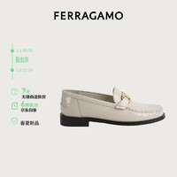 菲拉格慕（Ferragamo）女士白色Gancini扣饰莫卡辛鞋 0769303_1D _ 60/36.5 