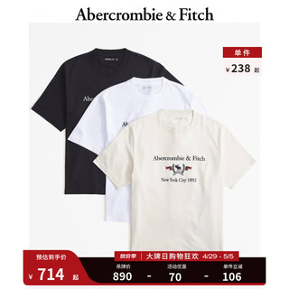 ABERCROMBIE & FITCH男装女装套装 24春夏3件装小麋鹿重磅短袖T恤 358800-1 多色 L (180/108A)