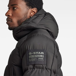 G-STAR RAW冬G-WHISTLER拒水连帽绗缝保暖男士派克加厚棉服夹克D20102 黑色 M