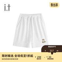 :CHOCOOLATE it 男装多色休闲短裤2024夏季活力运动风M004900 WHX/白色 XS