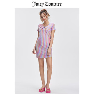 JUICY COUTURE【修身前卫】橘滋连衣裙女24夏季美式修身短袖辣妹针织短裙子 浅紫色 XS