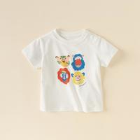 戴维贝拉 男童纯棉短袖T恤2024夏装男宝宝上衣儿童打底衫
