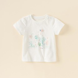 戴维贝拉 商场同款女童印花短袖T恤2024儿童夏装上衣女宝宝纯棉打底衫
