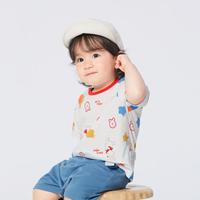 巴拉巴拉 宝宝短袖t恤婴儿打底衫男童夏季舒适透气可爱印花时髦萌