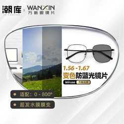 winsee 万新 WANXIN 万新 1.60防蓝光变色镜片（附带原厂包装）+多款镜架可选