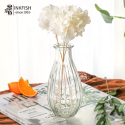 墨斗魚 透明玻璃花瓶擺件 花器豎紋款