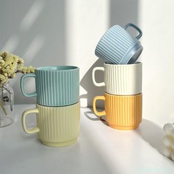马卡龙糖果色陶瓷马克杯情侣咖啡杯ins风简约创意办公室家用水杯