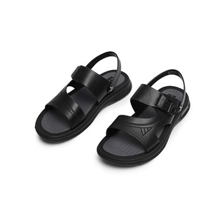 红蜻蜓男鞋2024夏季时尚舒适沙滩鞋男士休闲两穿凉鞋爸爸鞋WJT24019 黑色 44