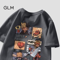 百亿补贴：GLM 森马集团GLM美式嘻哈短袖t恤男生夏季潮牌欧美青少年纯棉体恤半袖