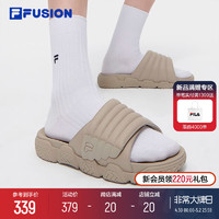 FILA 斐乐 FUSION斐乐官方潮牌男鞋面包拖鞋2024夏季新款厚底休闲凉拖