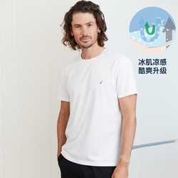 NAUTICA 诺帝卡 Underwear 夏季男士半袖棉质圆领凉感短袖家居上衣