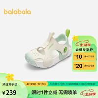 巴拉巴拉男童稳步鞋婴儿鞋夏季2024镂空透气凉鞋204224145107 白绿色调00314 25码(脚长14.8-15.3/内长16.4)
