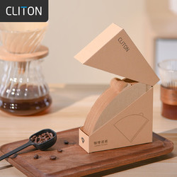 CLITON 咖啡滤纸 原木便携滴漏式手冲咖啡V型滤杯用纸100张