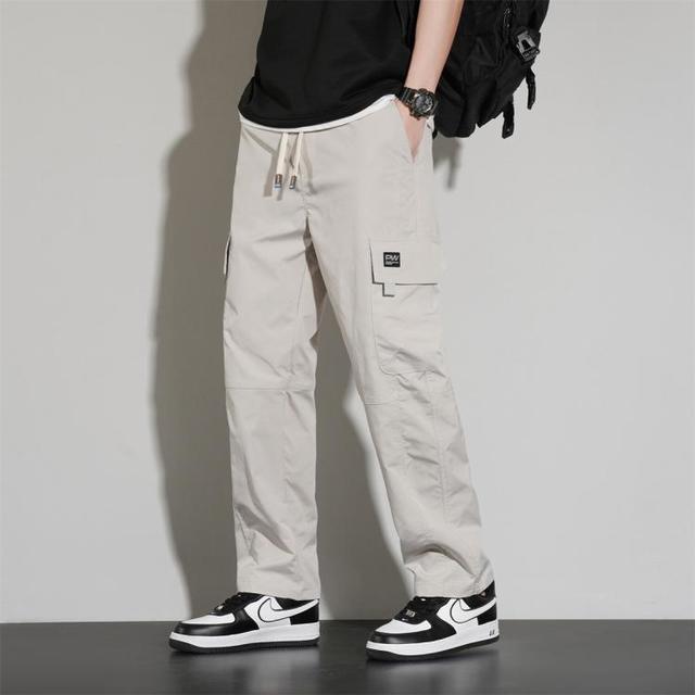 ASOBIO 傲鸶 男士裤子夏季薄款直筒工装裤山系户外运动拼接登山裤男式休闲裤男