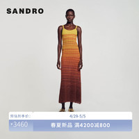 SANDRO2024春夏女装法式丁达尔渐变针织吊带连衣裙SFPRO03639 G226/棕色 42
