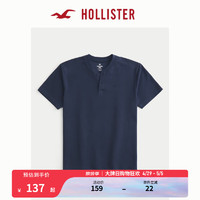 HOLLISTER 24春夏亨利短袖T恤男女装 KI324-4099 海军蓝 L (180/108A)