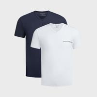 EMPORIO ARMANI 2024年春夏新品 阿玛尼男式简约logo针织T恤（两件装）