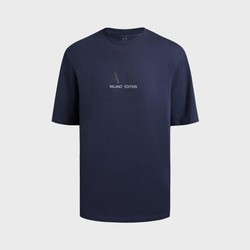 Armani Exchange 2024年春夏新品 阿玛尼男式通勤休闲简约logo圆领T恤