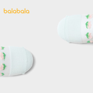 巴拉巴拉女童袜子儿童网眼袜夏季薄款透气中筒袜甜美文艺萌四双装 绿色调00344 160cm