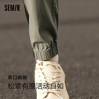 森马（Semir）休闲裤男2024夏季松紧腰束脚长裤纯色简约百搭 烟灰卡A51401 175/80A/L