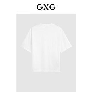 GXG男装 2024年夏季凉感男士潮流创意印花休闲宽松短袖t恤男 白色 165/S
