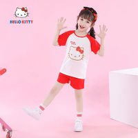 百亿补贴：Hello Kitty HelloKitty童装夏季女童薄款纯棉短袖短裤两件套装