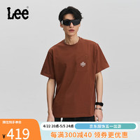 Lee24春夏舒适版91B口袋短袖T恤男休闲LMT0074703RX 棕色 M