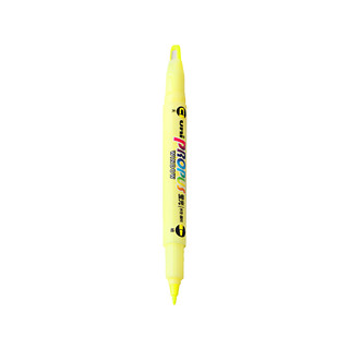 uni 三菱铅笔 PUS-102T 双头荧光笔 黄色 单支装