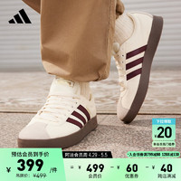 adidas 阿迪达斯 「T头鞋」VL COURT休闲板鞋德训鞋男女阿迪达斯官方轻运动 白色/暗红/金色 38.5