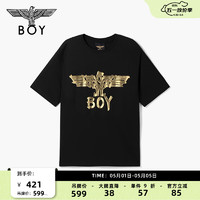 BOY LONDON 潮牌短袖情侣同款春夏季logo圆领T恤 N01801 黑色 XL