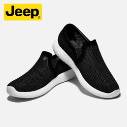 Jeep 吉普 男鞋夏季网鞋 黑色 38 (此款38码=运动鞋39码)