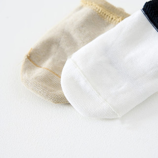 童泰（TONGTAI）婴儿袜子宝宝学步地板袜儿童无骨袜头防滑鞋袜宽口袜2双装 黄/白色 0-6个月