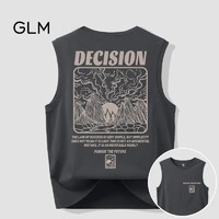 GLM 森马集团品牌GLM潮牌大码背心男夏季ins潮外穿运动健身无袖t恤男