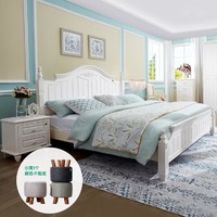 QuanU 全友 韩式田园板式床卧室成套家具组合套装双人床