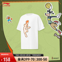 LI-NING 李宁 丨迪士尼高飞联名青少年短袖男24夏季篮球印花运动T恤YHSU077