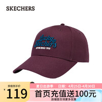斯凯奇（Skechers）斯凯奇2024龙年男女同款百搭棒球帽L124U059 丝绸酒红/00XB 均码
