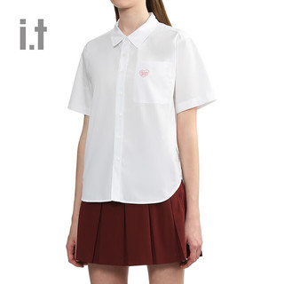 :CHOCOOLATE it 女装纯色短袖衬衫2024夏季学院少女系8661XSM WHX/白色 XS