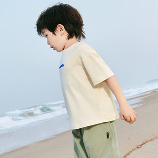 迷你巴拉巴拉【mini亲子】男童女童T恤夏季宝宝透气亲子装短袖T恤 灰白10810 150cm