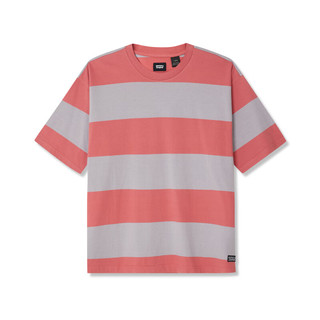 Levi's李维斯滑板系列24夏季男士条纹短袖T恤 红灰条纹 A1005-0019 XS