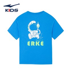 ERKE 鴻星爾克 兒童裝透氣運動兒童T恤 浮潛藍 101
