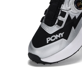 PONYRUNNING-K 儿童旋钮扣运动休闲跑步鞋 黑色 31码（脚长200mm）