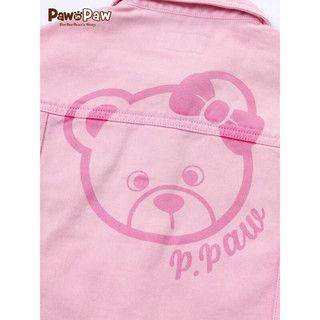 PawinPaw卡通小熊童装2024年夏季女童儿童牛仔外套时尚百搭 粉红色/25 140