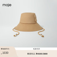 Maje2024春夏女装时尚美拉德设计感系带渔夫帽女帽MFABO00337 米黄色 TU