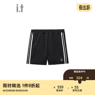 :CHOCOOLATEE it 男装宽松运动短裤2024春季动感3276XSM BKX/黑色 S