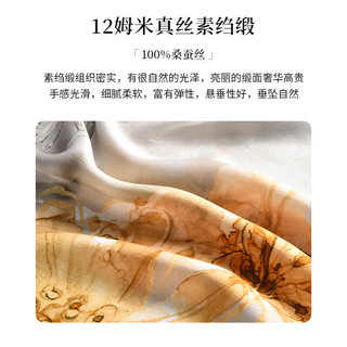 上海故事（STORYOFshanghai）100%桑蚕丝真丝丝巾女夏季长辈婆婆母亲节 望春清绿 170×53cm